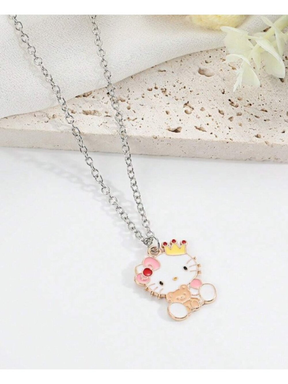 Adorable Hello Kitty Pendant Necklace – Cute Cartoon Cat Jewelry Collector Fans - Picture 3 of 3